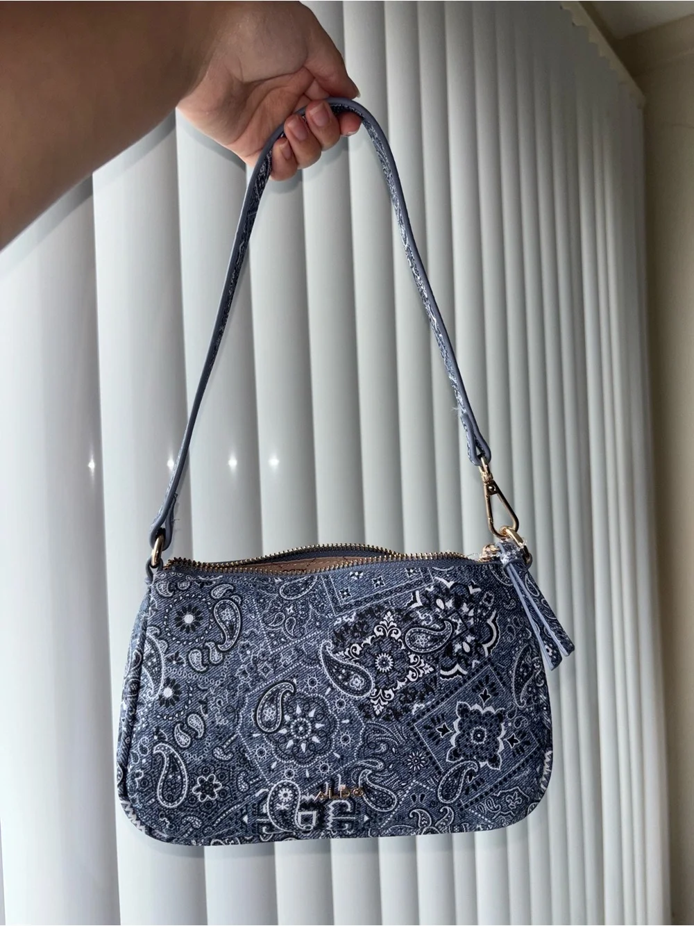 Aldo Navy Paisley Shoulder Bag
